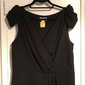 Loft Black Dress w/ Cap Sleeves